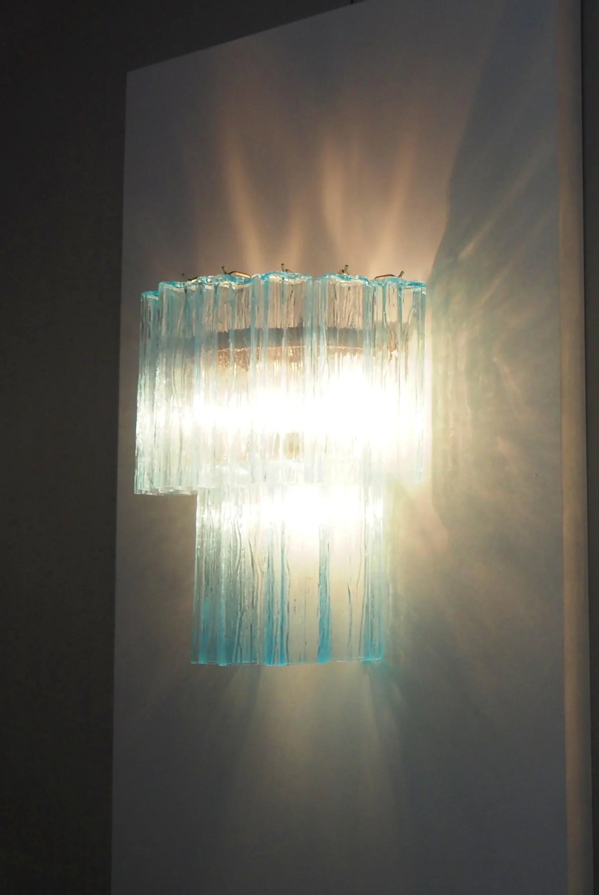 Blue Murano Glass Tube Wall Sconces - view 8