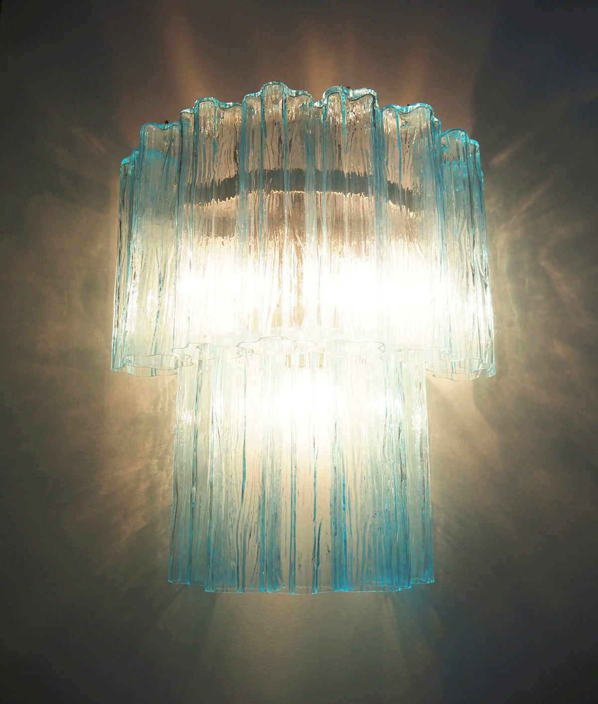 Blue Murano Glass Tube Wall Sconces - view 11