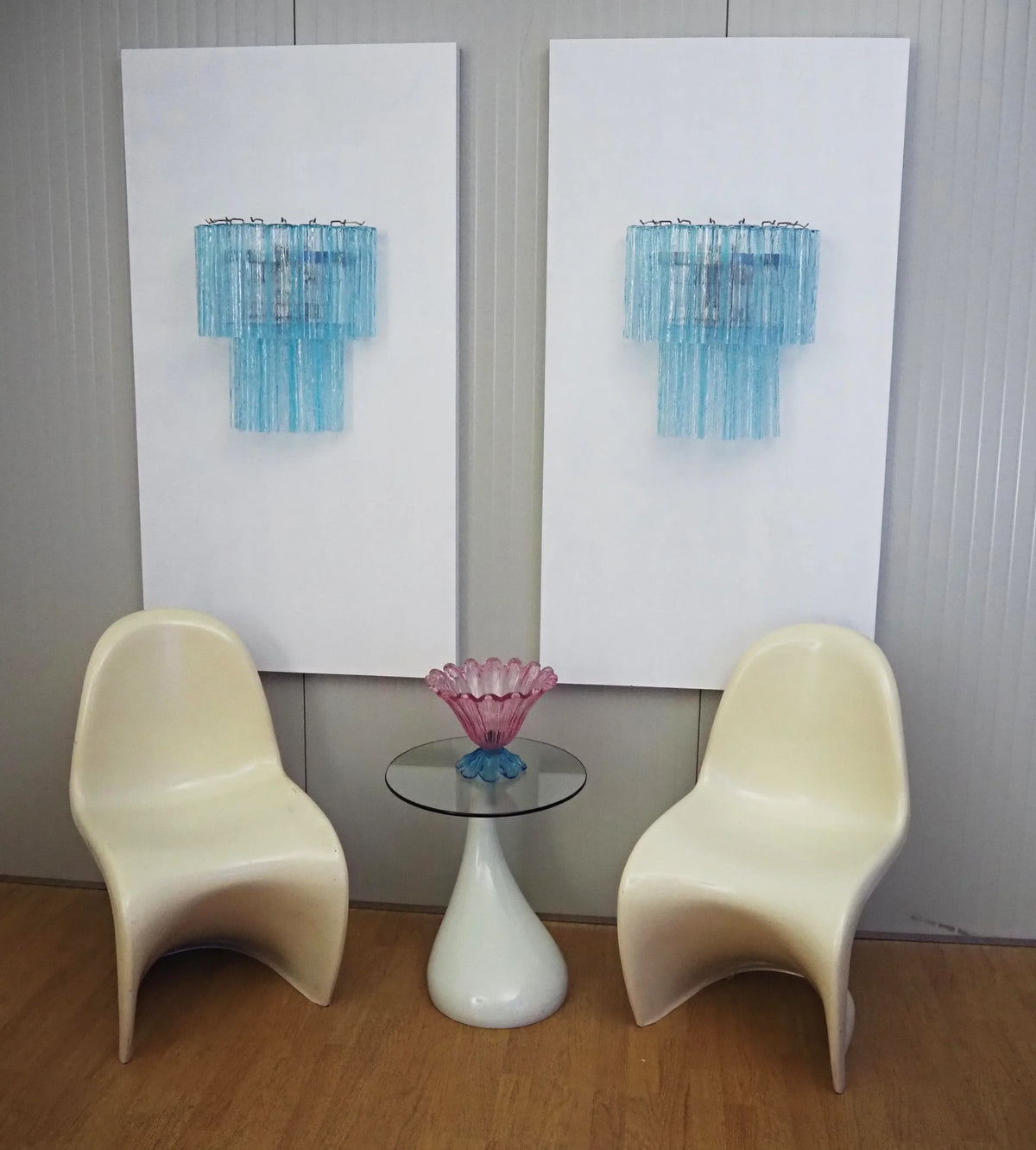 Blue Murano Glass Tube Wall Sconces - view 6