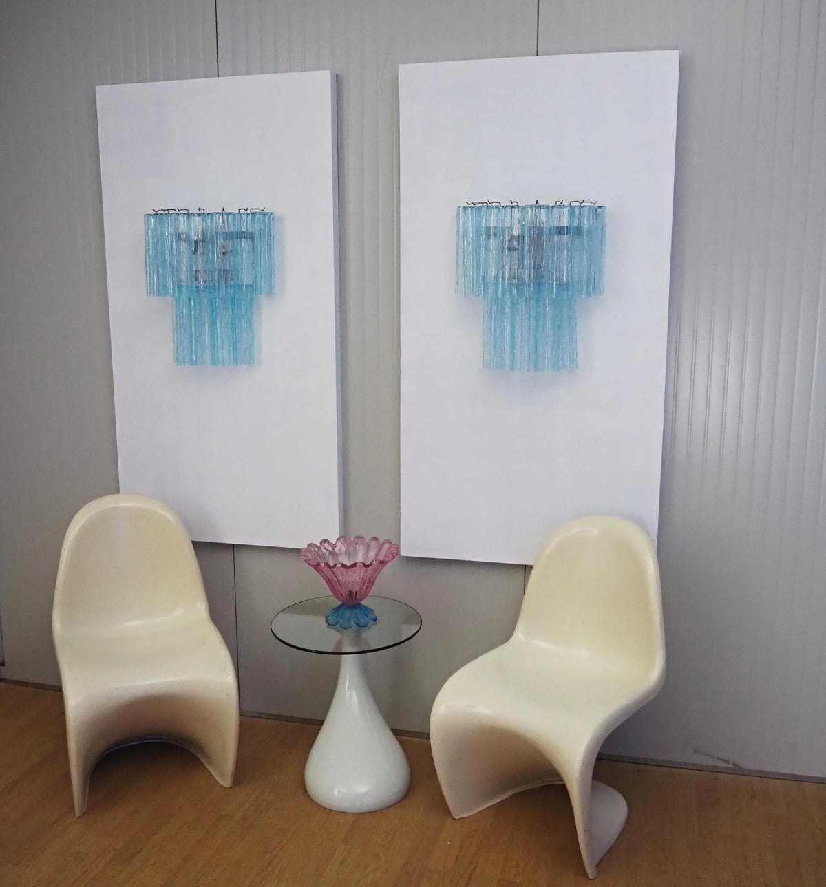 Blue Murano Glass Tube Wall Sconces - view 7