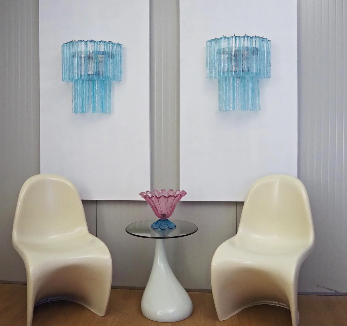 Blue Murano Glass Tube Wall Sconces - view 5