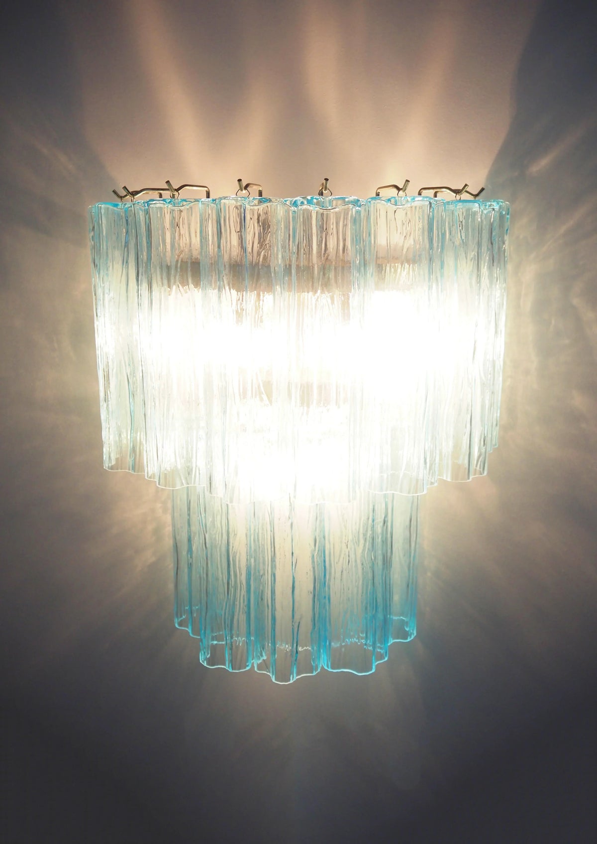 Blue Murano Glass Tube Wall Sconces - view 9
