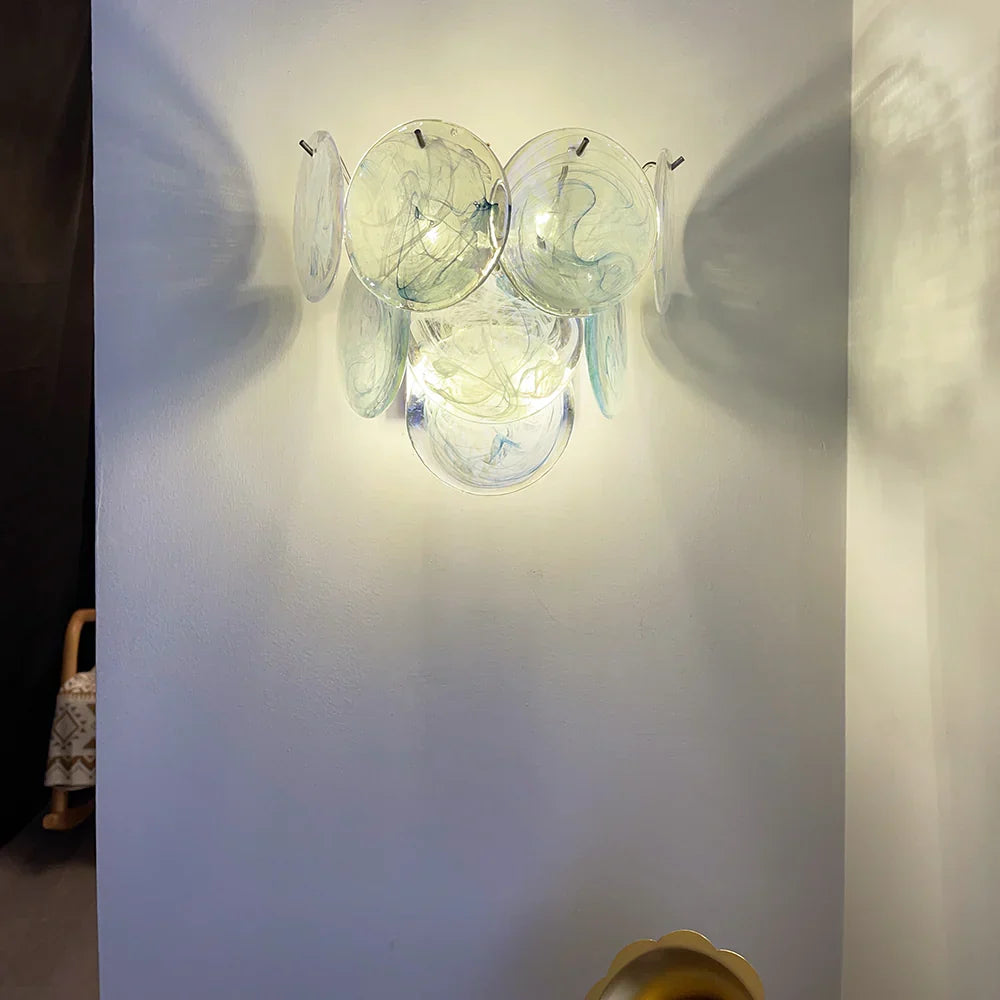 Blue Vintage Murano Glass Wall Lamp - view 2