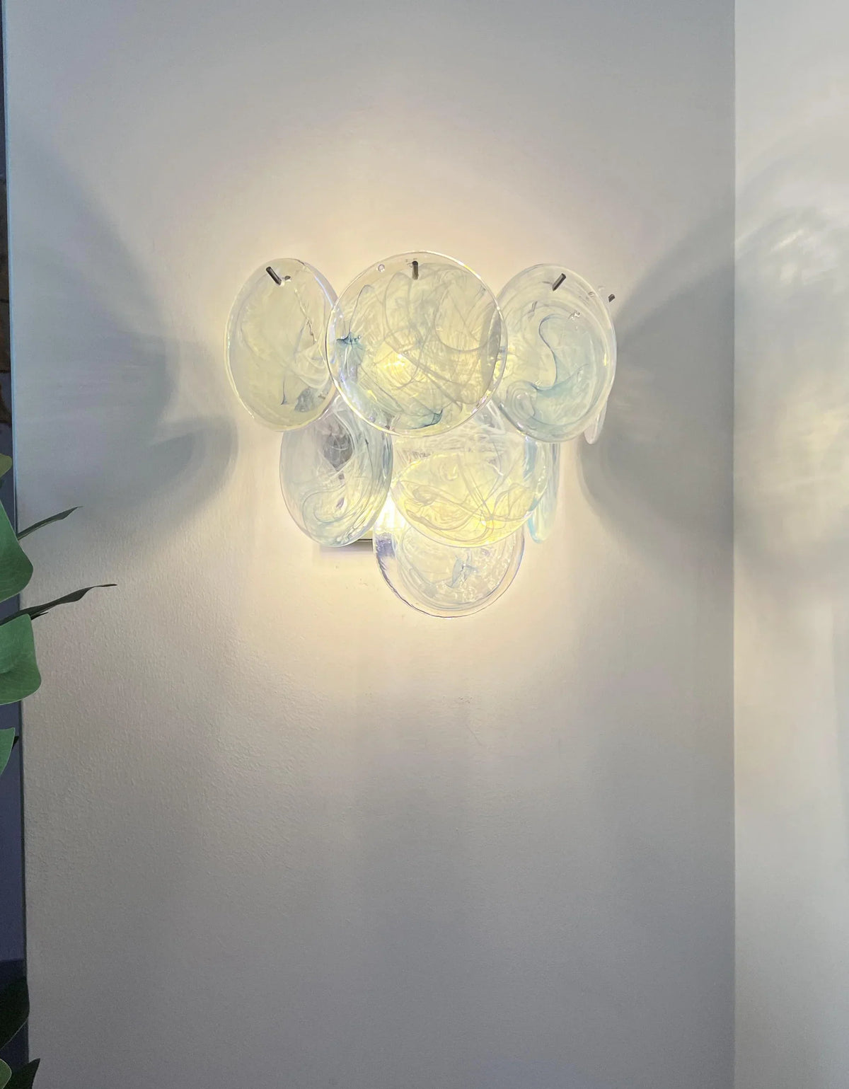 Blue Vintage Murano Glass Wall Lamp - view 6