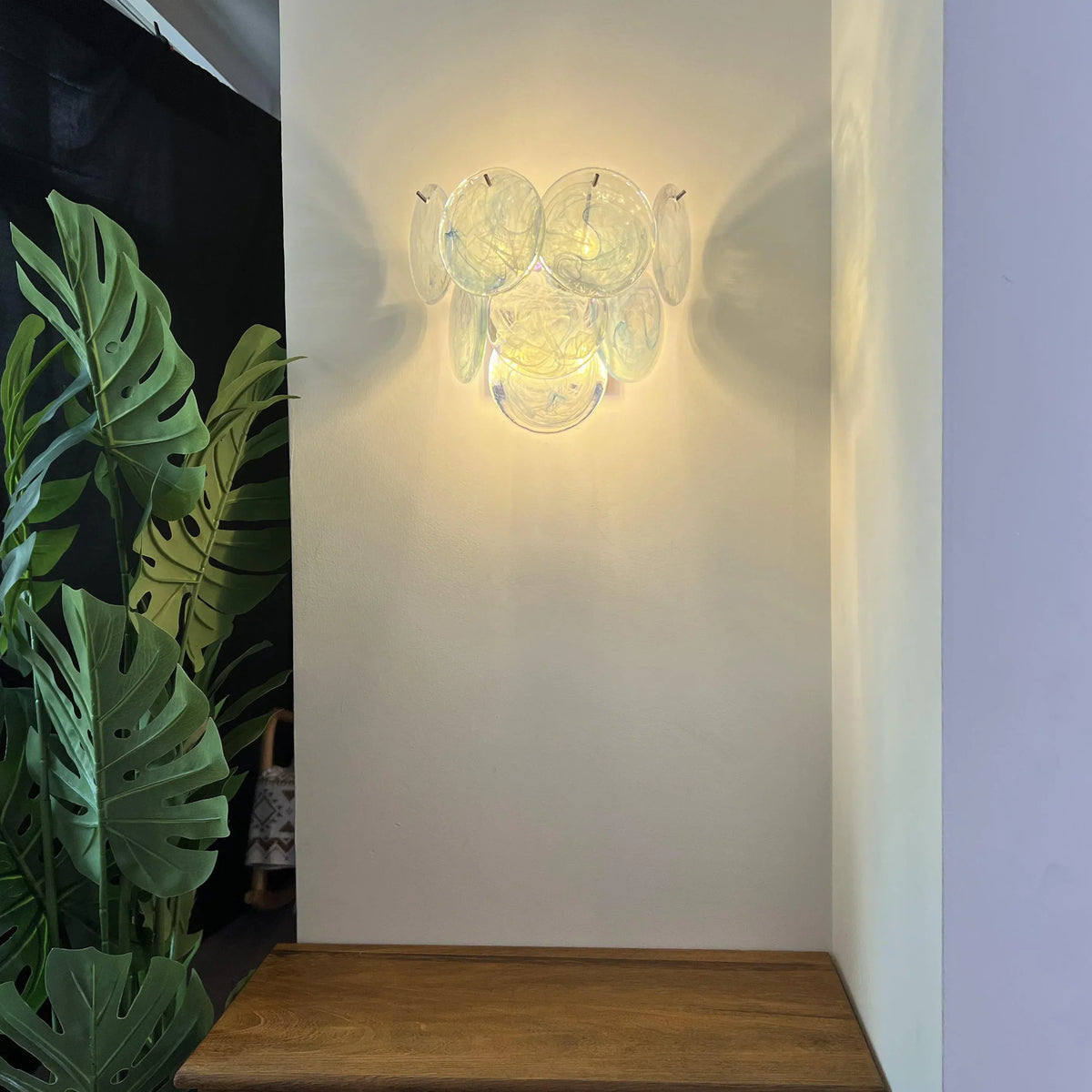 Blue Vintage Murano Glass Wall Lamp - view 5