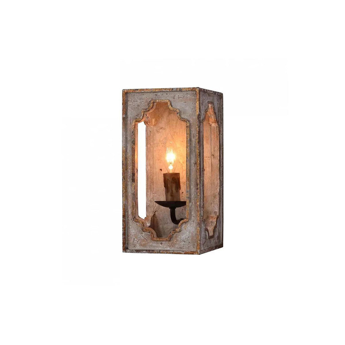 Boho Rustic Cube Sconce