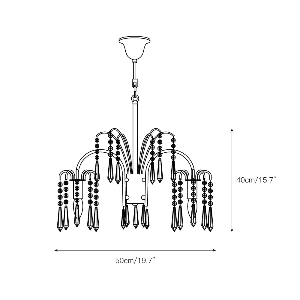 Brass Candle Crystal Chandelier - view 3