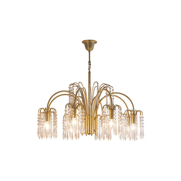 Brass Candle Crystal Chandelier
