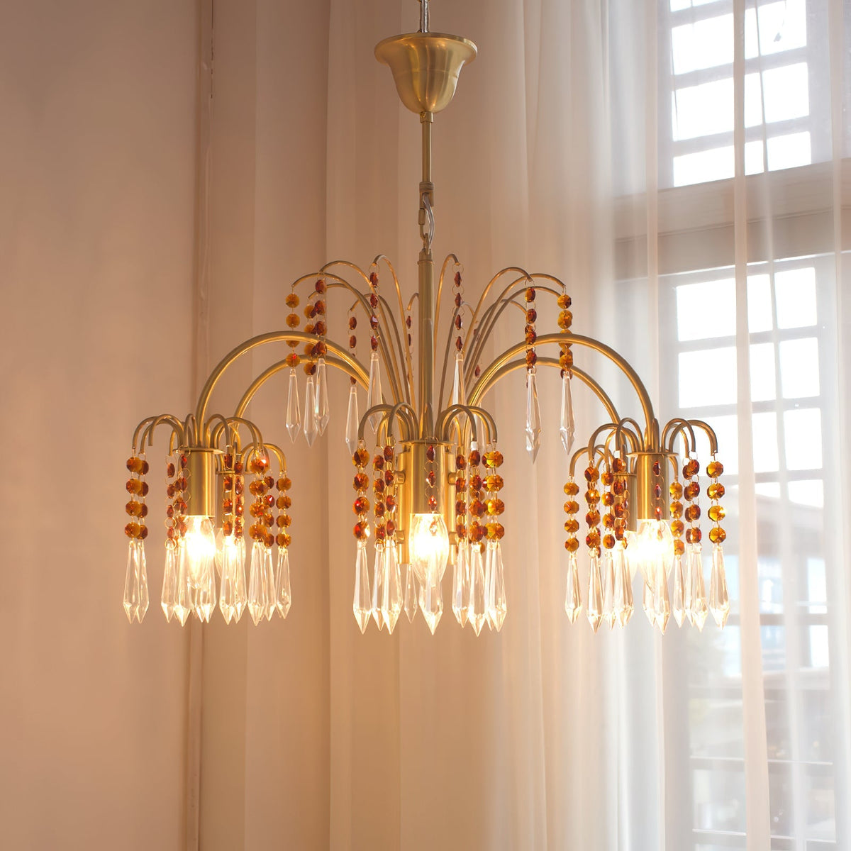 Brass Candle Crystal Chandelier - view 6