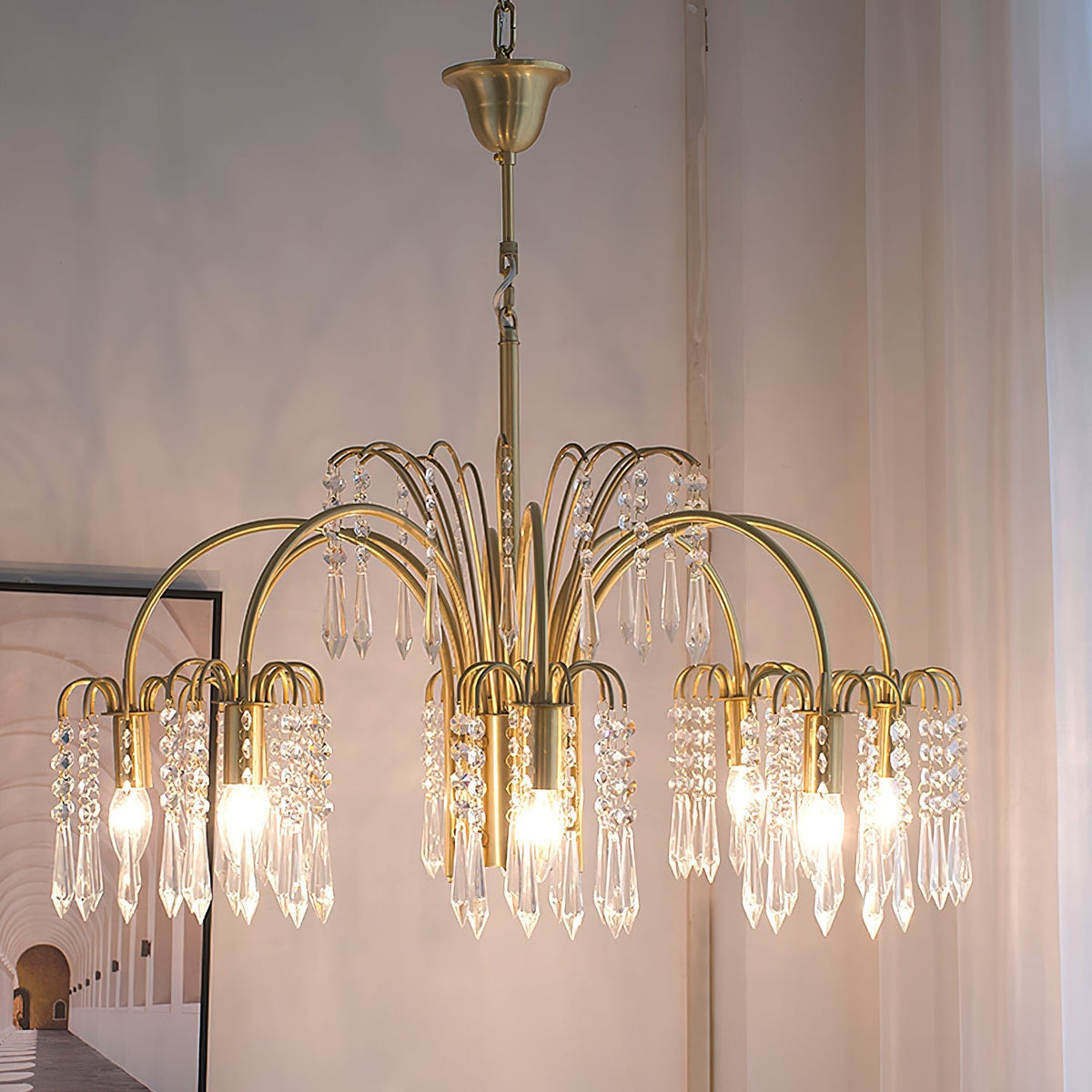 Brass Candle Crystal Chandelier - view 16