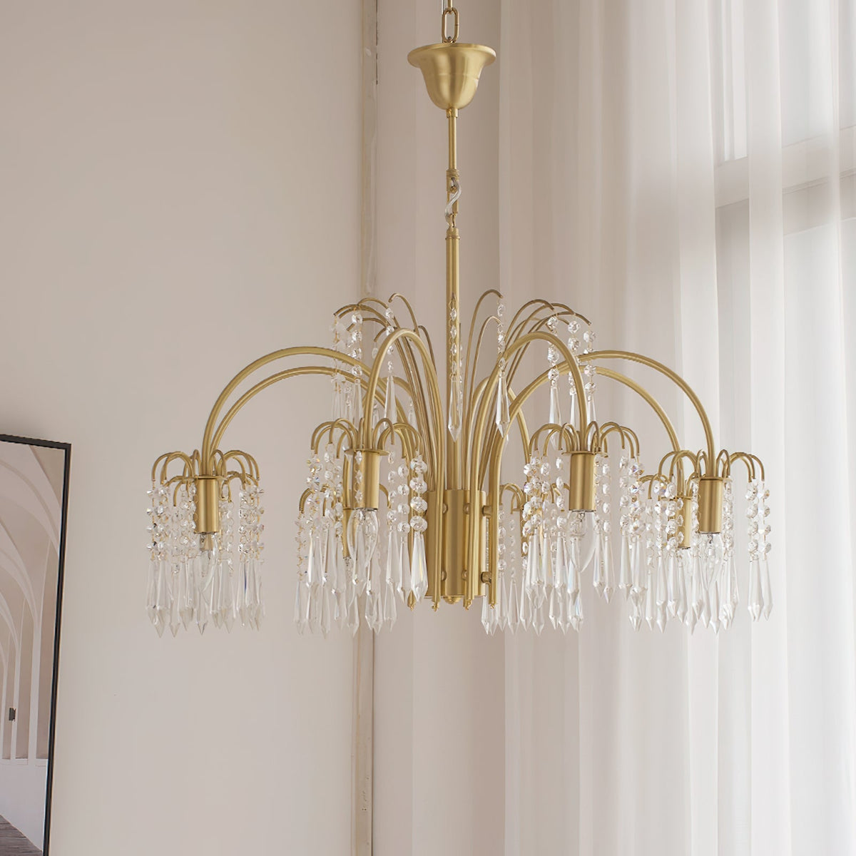 Brass Candle Crystal Chandelier - view 18
