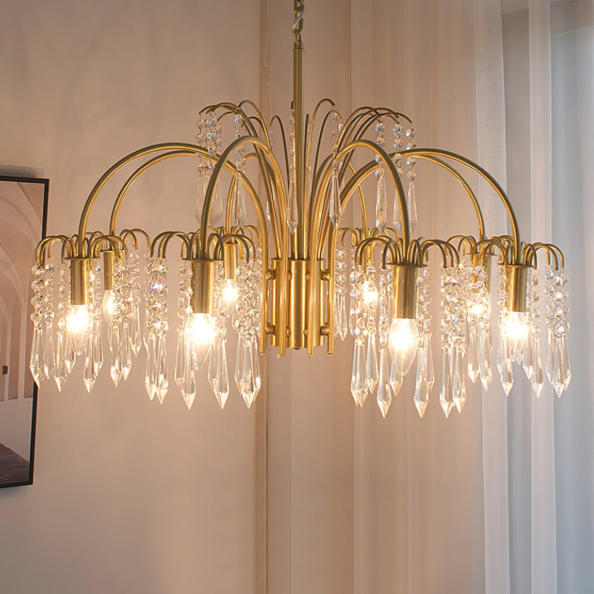 Brass Candle Crystal Chandelier - view 19