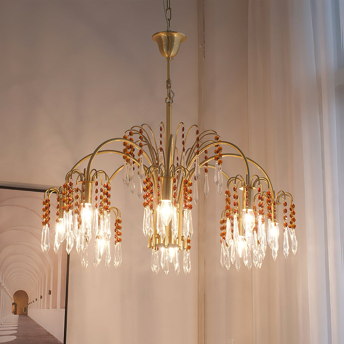 Brass Candle Crystal Chandelier - view 22