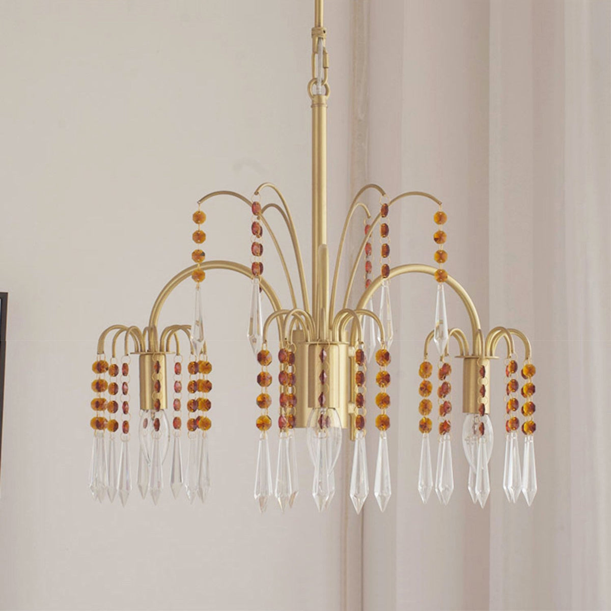 Brass Candle Crystal Chandelier - view 8