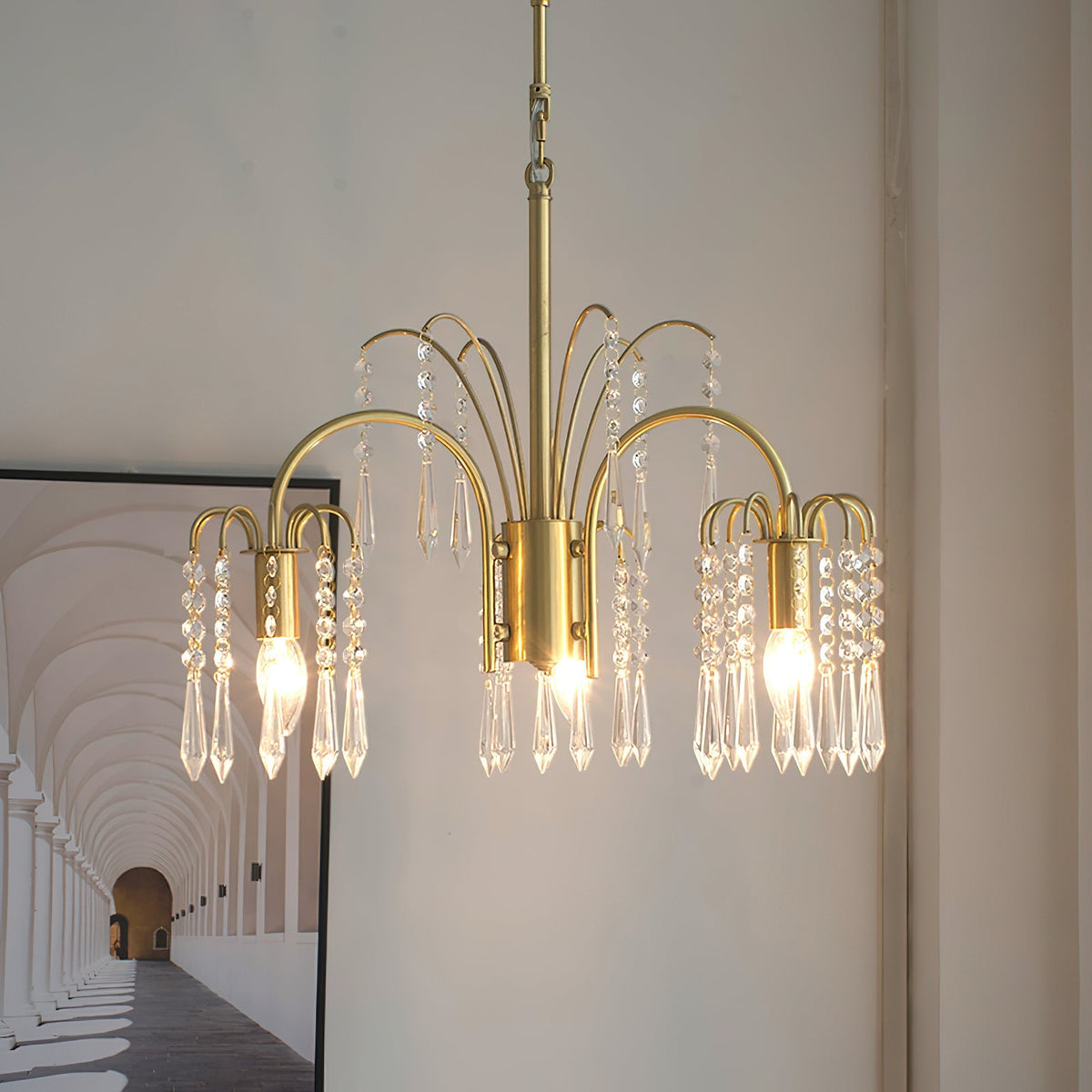 Brass Candle Crystal Chandelier - view 23