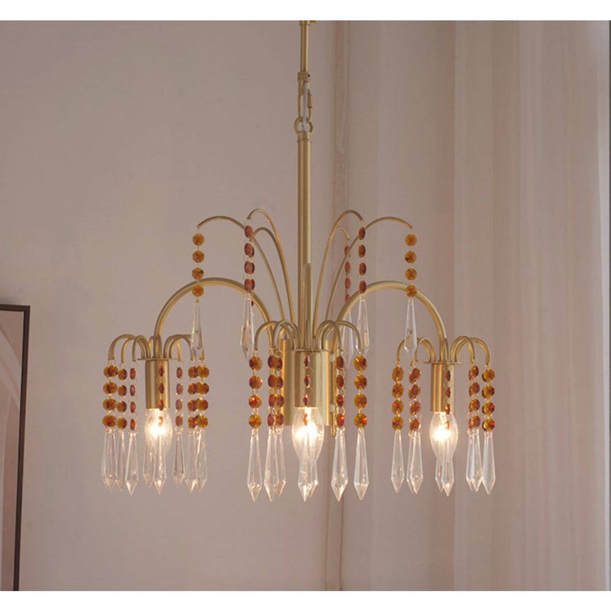 Brass Candle Crystal Chandelier - view 24