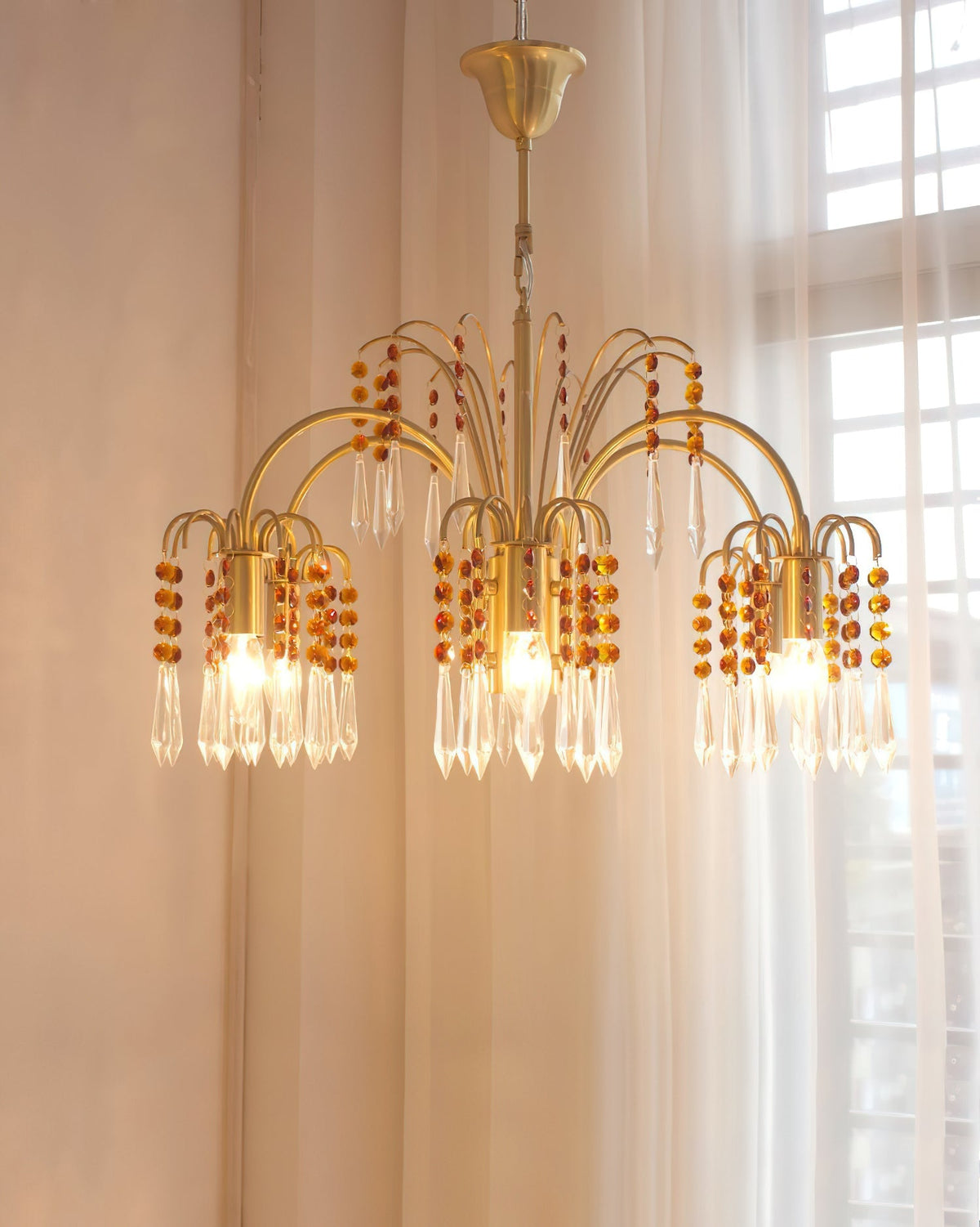 Brass Candle Crystal Chandelier - view 25