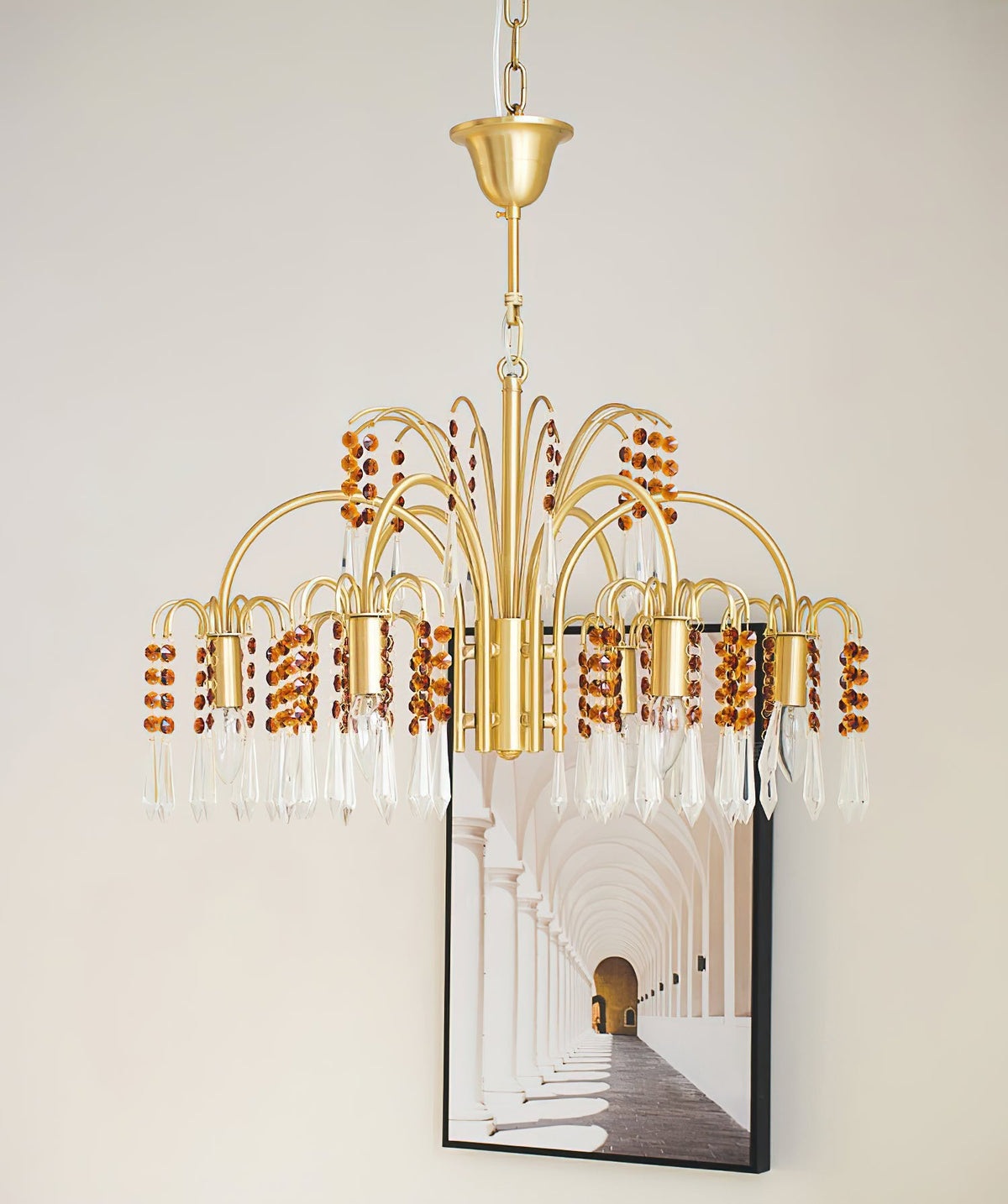 Brass Candle Crystal Chandelier - view 26