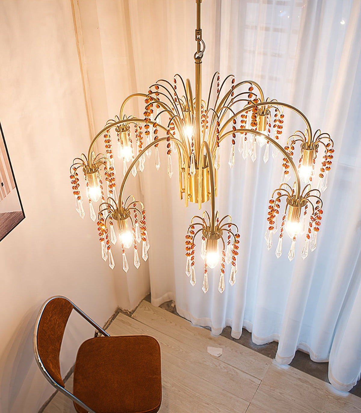 Brass Candle Crystal Chandelier - view 27