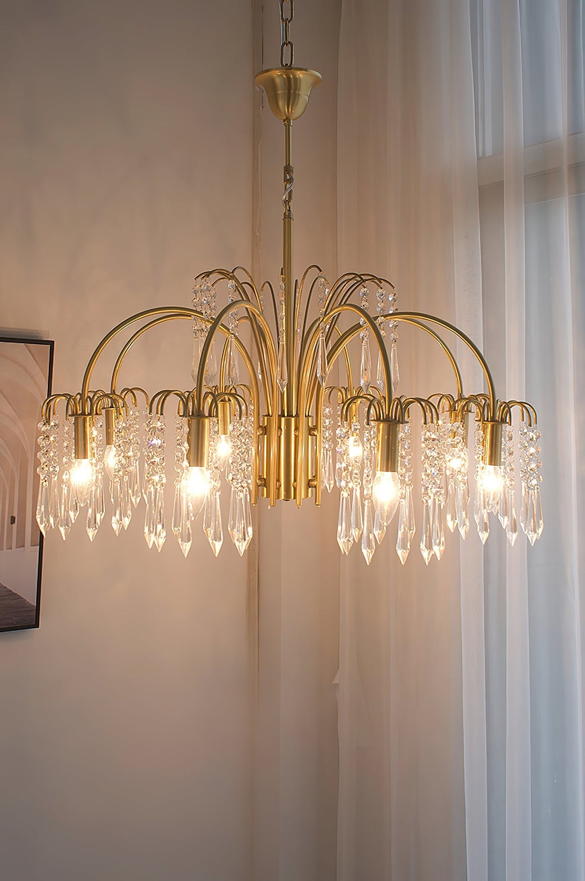 Brass Candle Crystal Chandelier - view 28