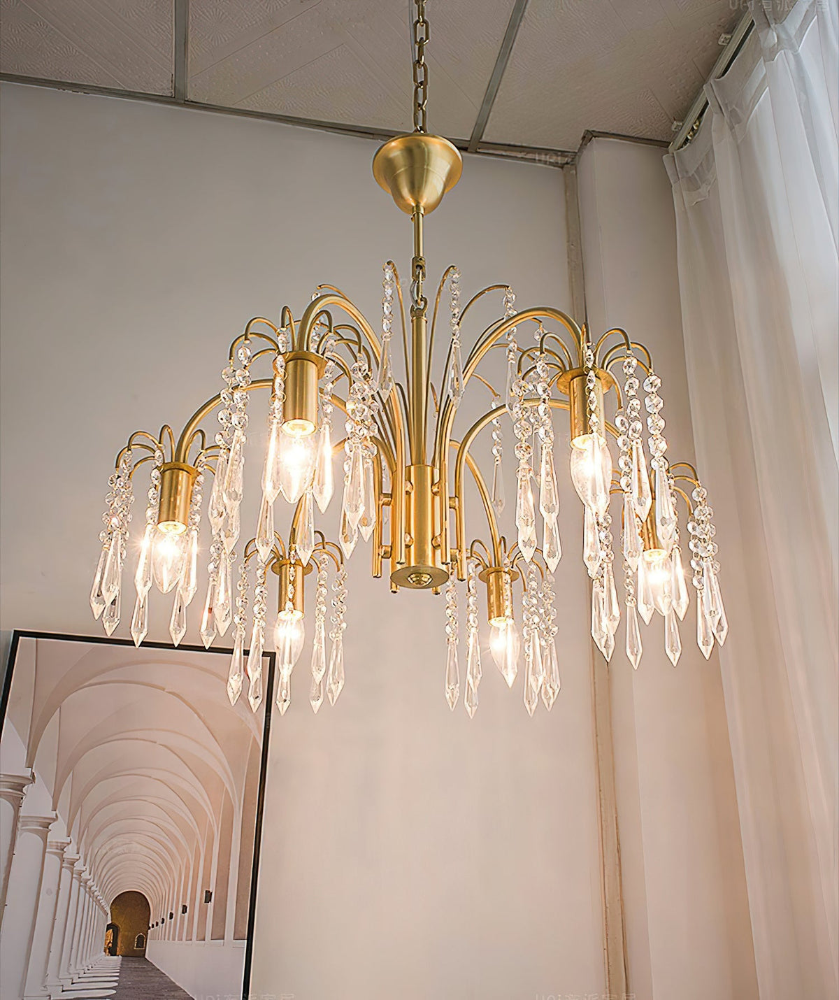 Brass Candle Crystal Chandelier - view 29