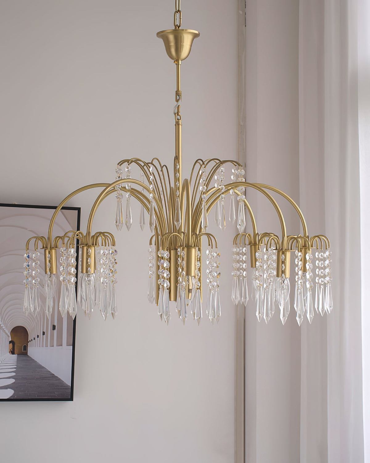Brass Candle Crystal Chandelier - view 30