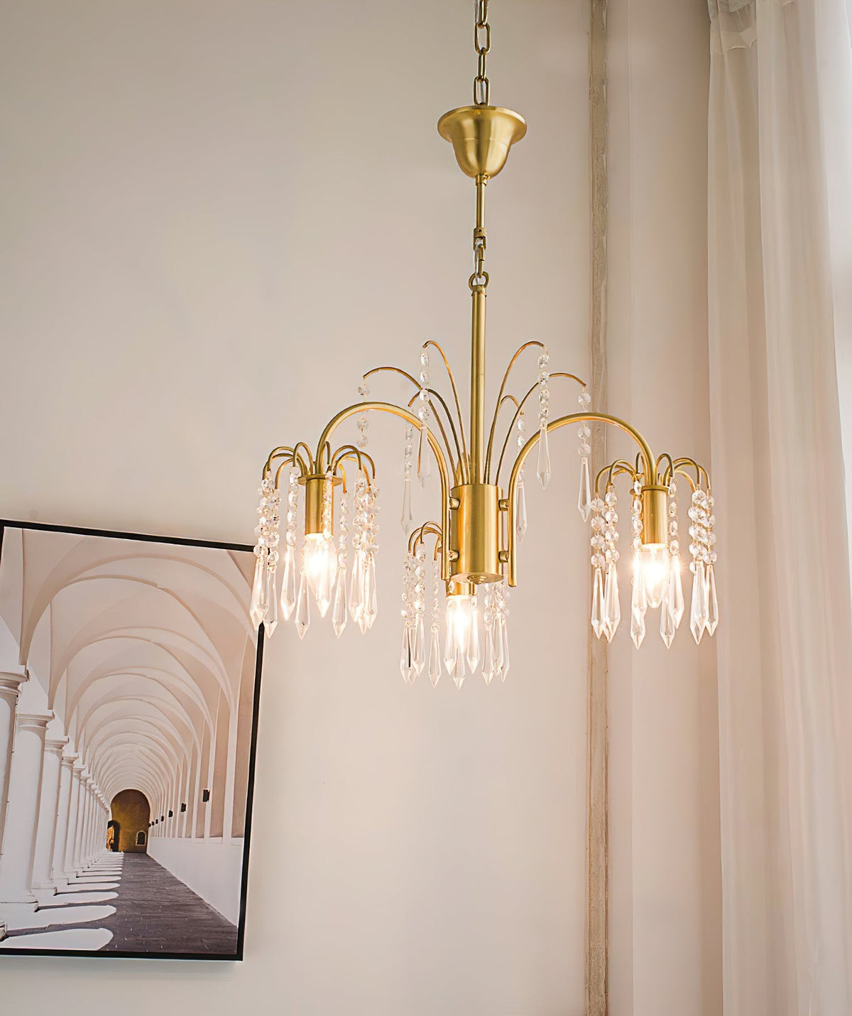 Brass Candle Crystal Chandelier - view 31