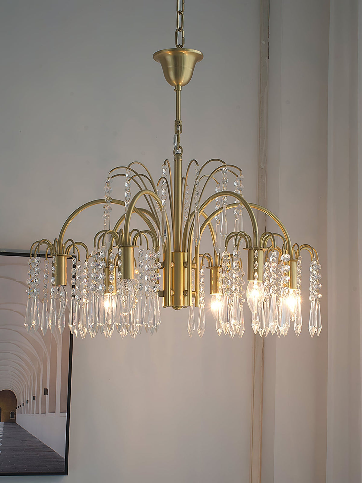 Brass Candle Crystal Chandelier - view 32