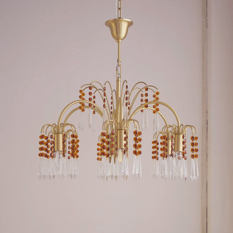 Brass Candle Crystal Chandelier - view 9