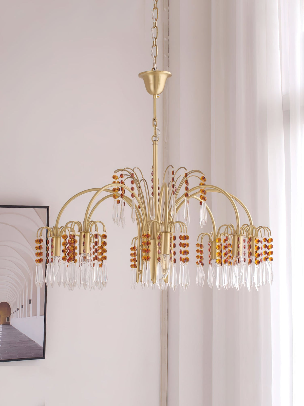 Brass Candle Crystal Chandelier - view 33