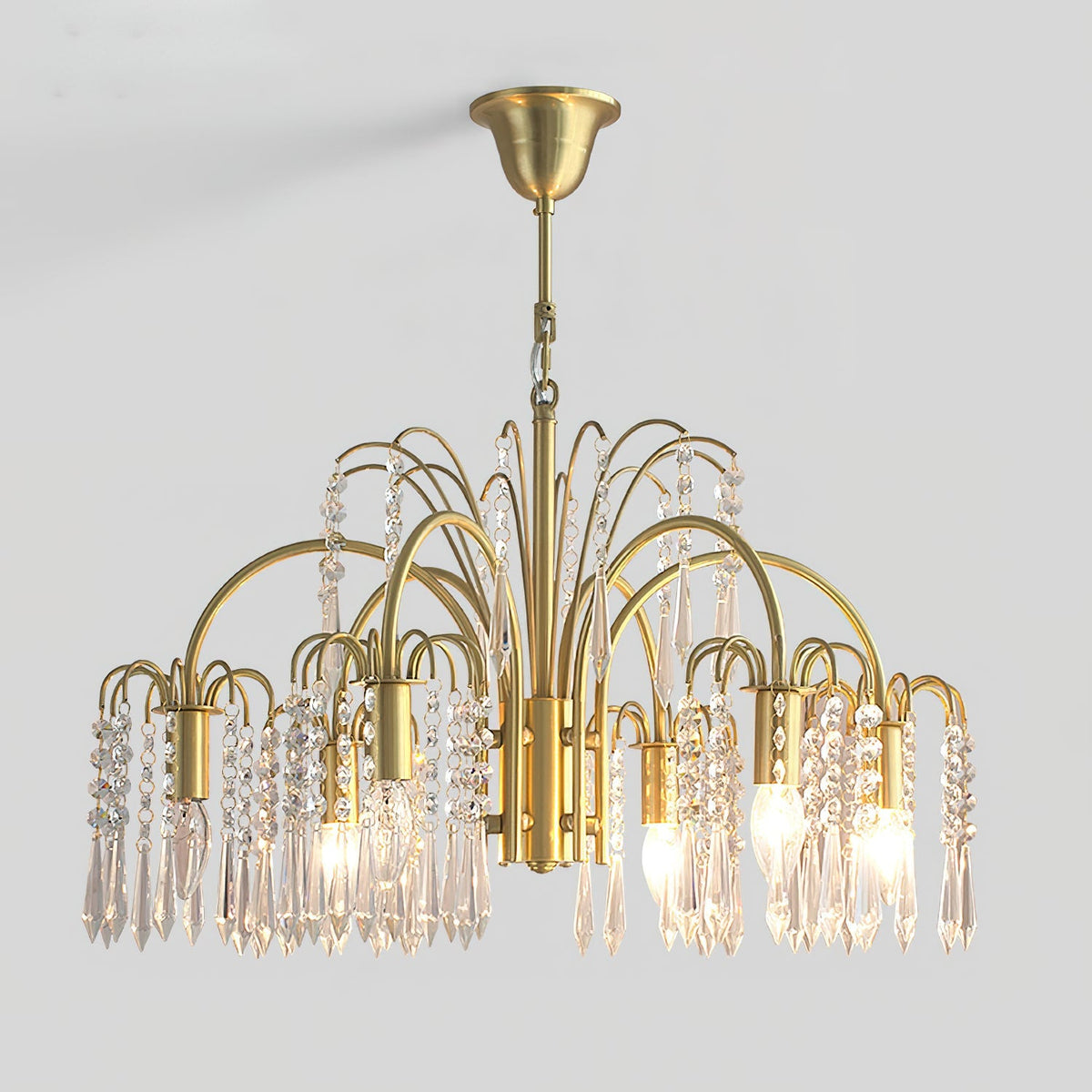 Brass Candle Crystal Chandelier - view 35