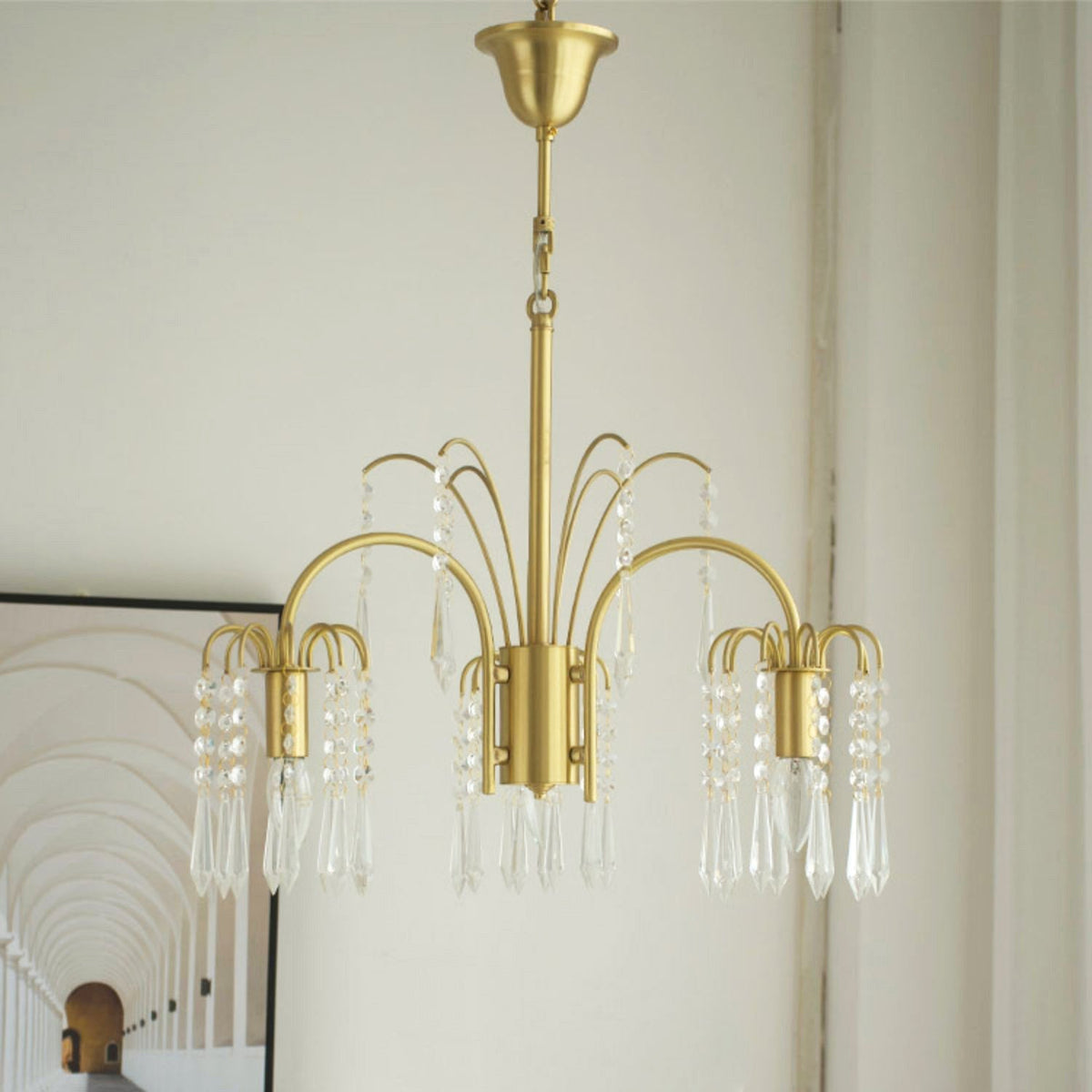 Brass Candle Crystal Chandelier - view 11