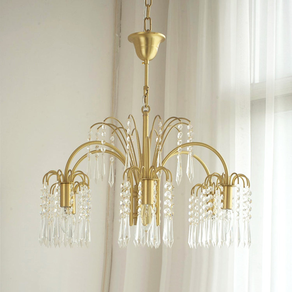 Brass Candle Crystal Chandelier - view 12