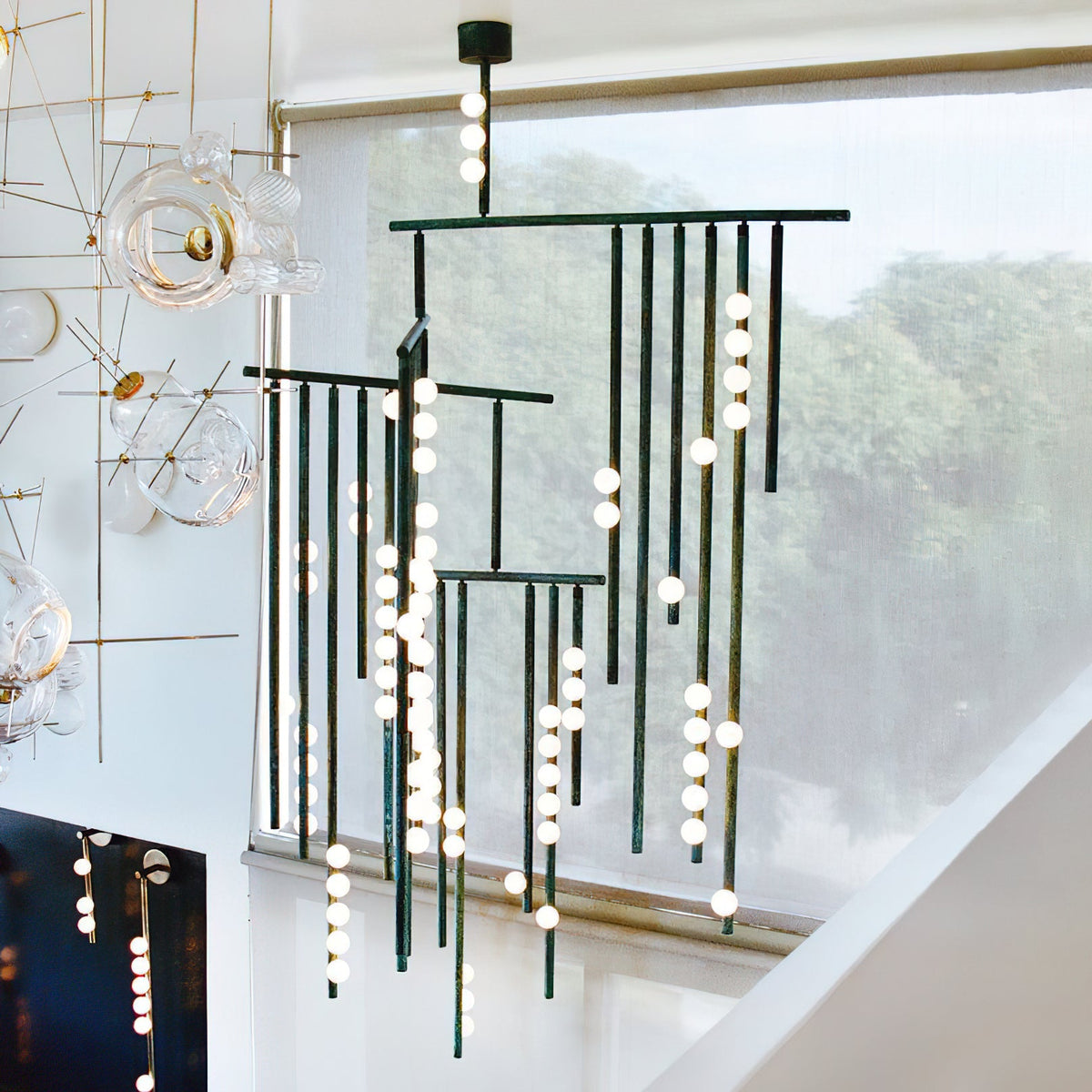 Brass Drop System Chandelier - view 2