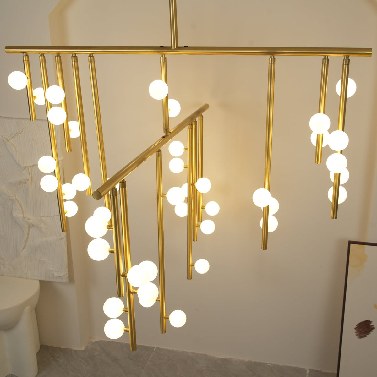 Brass Drop System Chandelier - view 9
