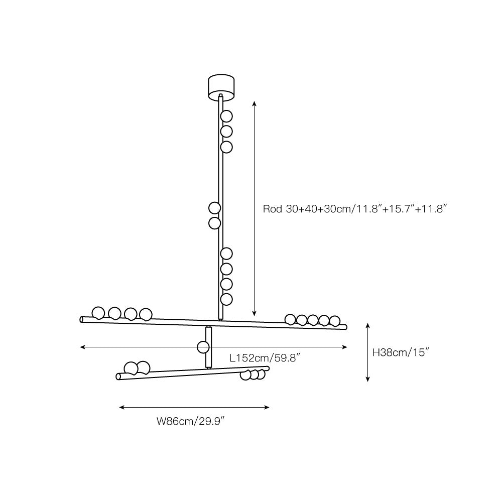 Brass Drop System Chandelier - view 3