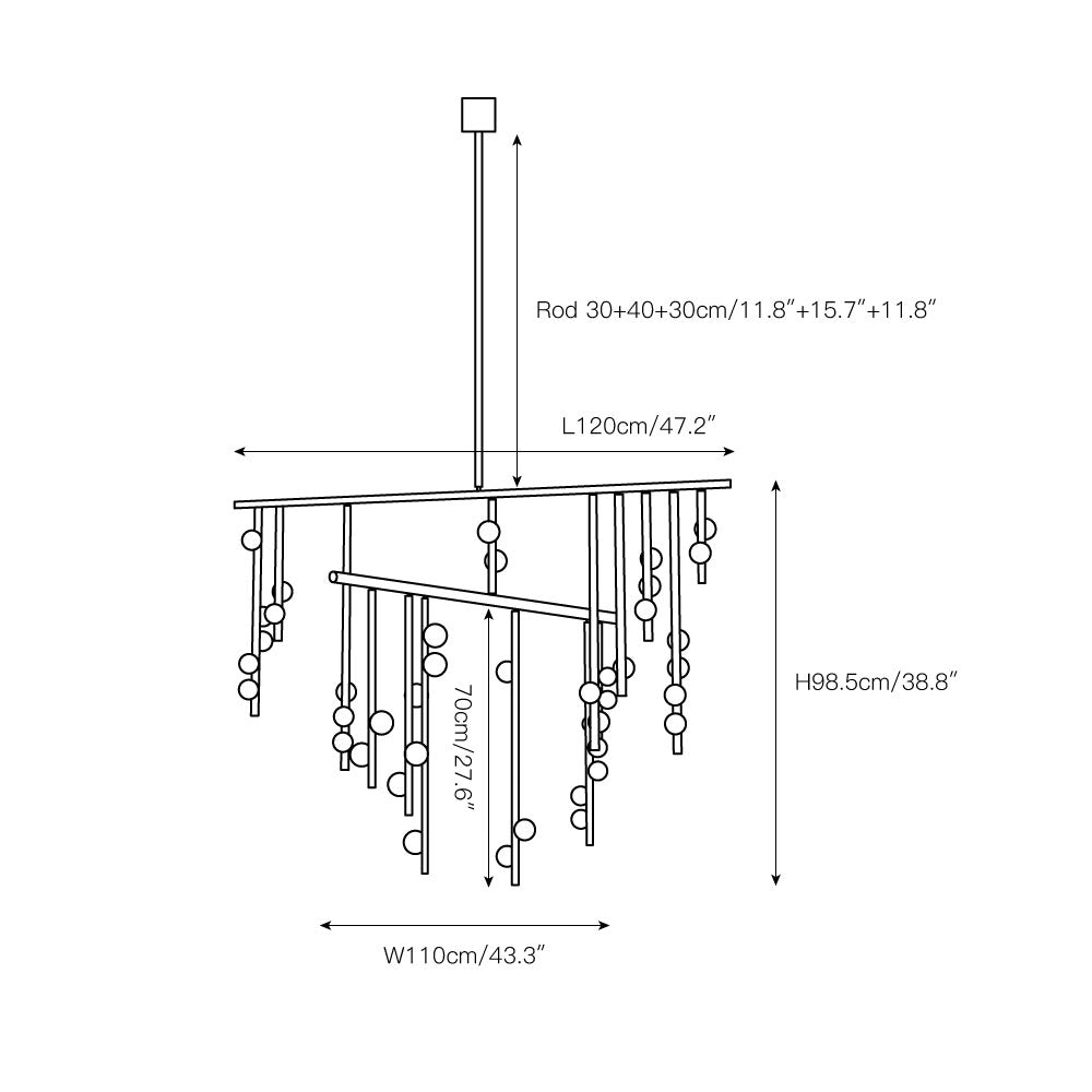 Brass Drop System Chandelier - view 4