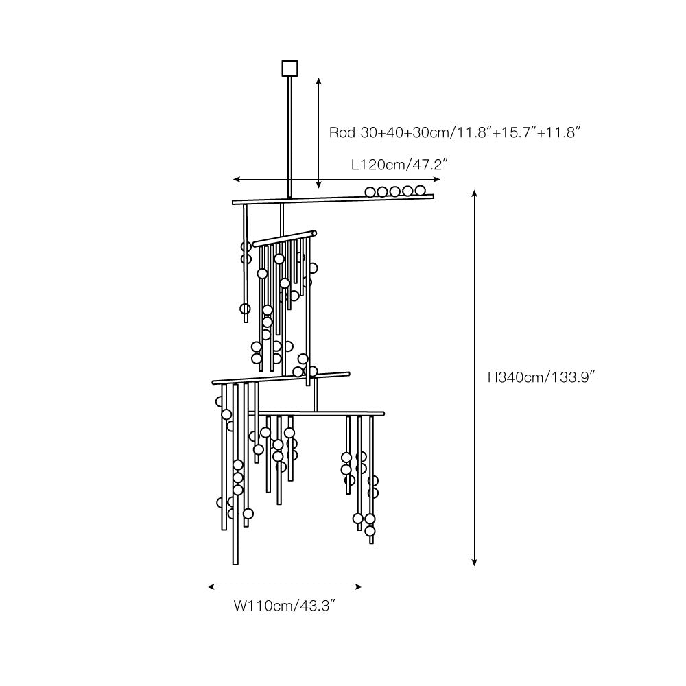Brass Drop System Chandelier - view 5