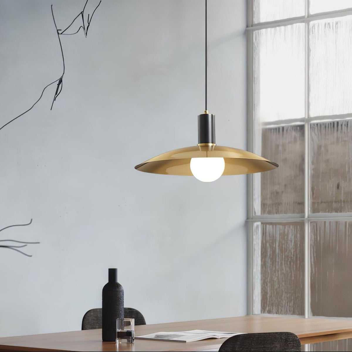 Brass Flared Pendant Lamp - view 6