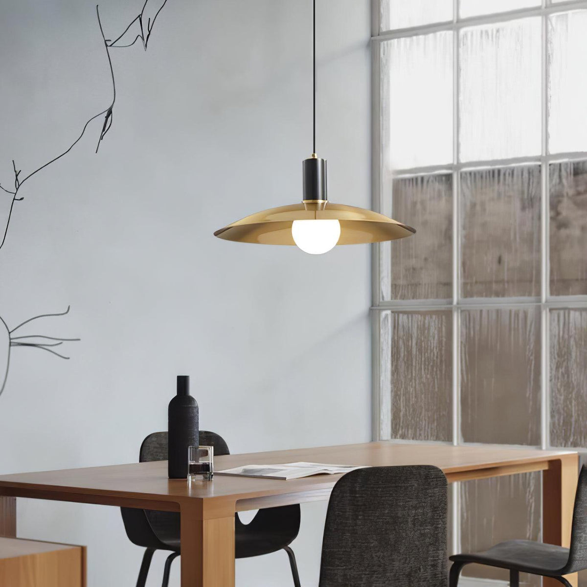 Brass Flared Pendant Lamp - view 10