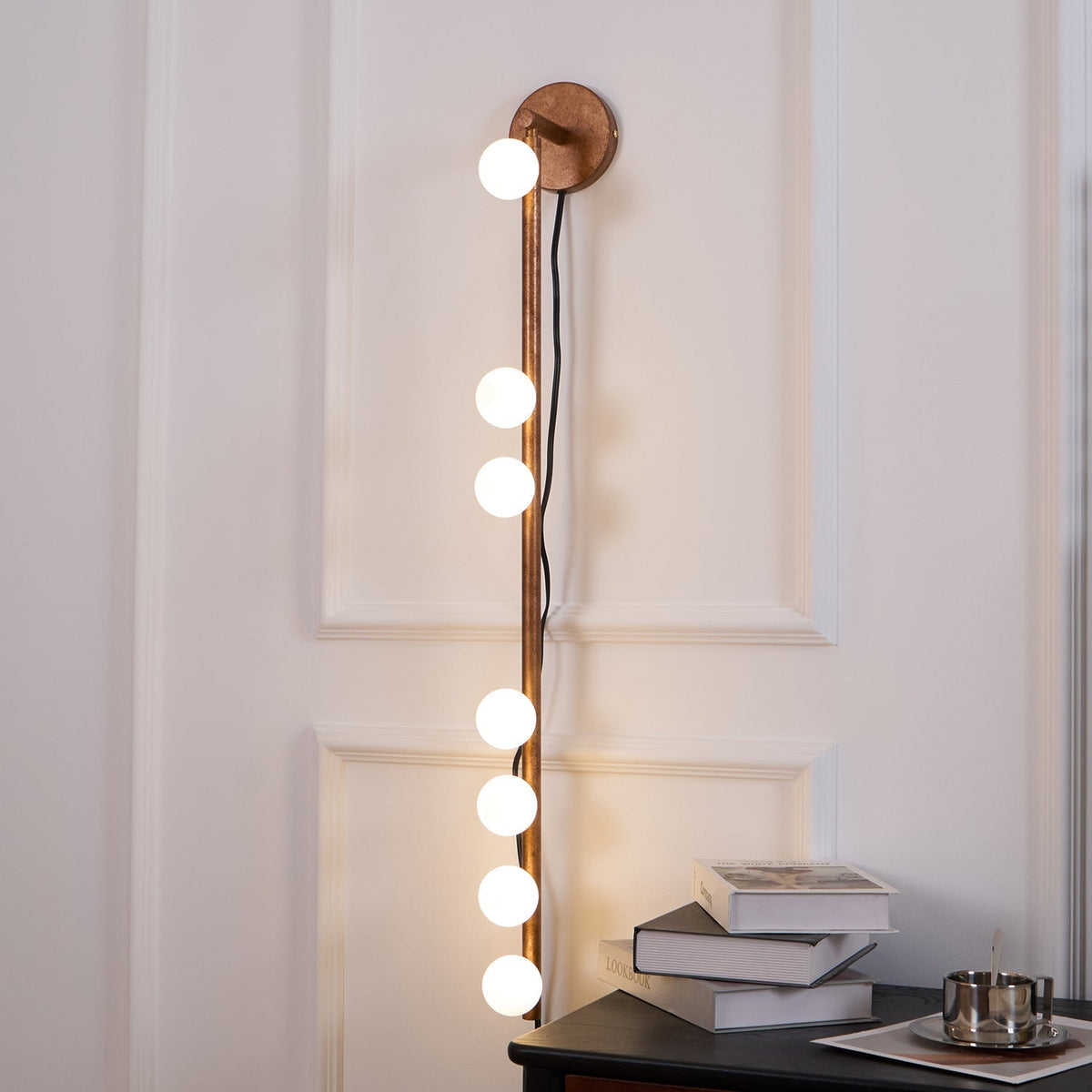 Brass Glass Tube Plug-in Wall Lamp - view 5