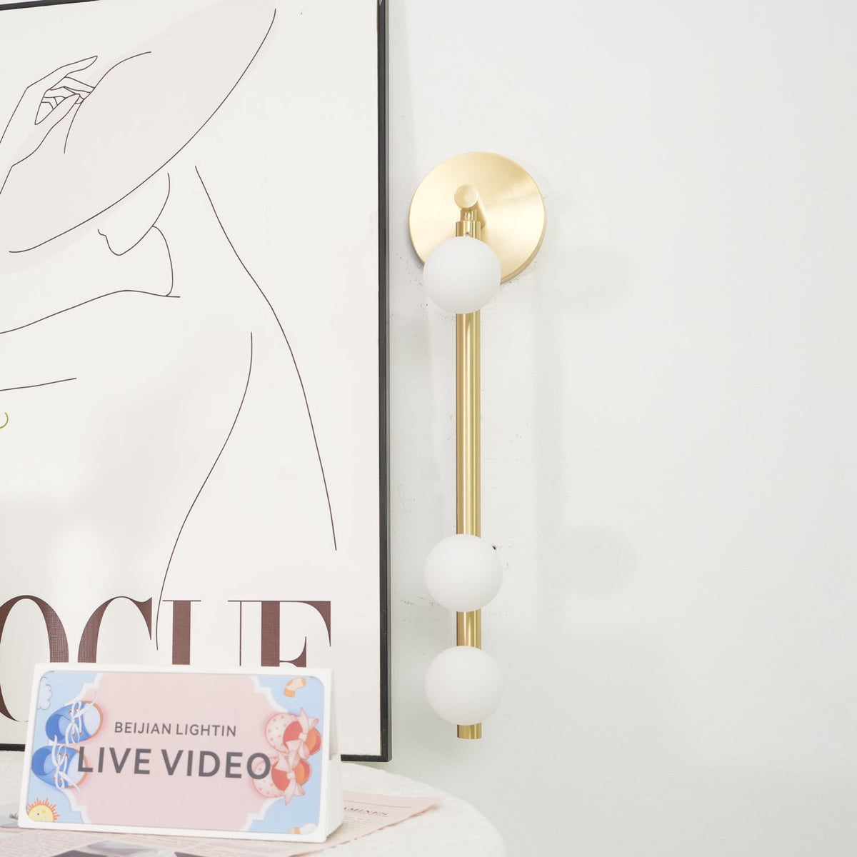 Brass Glass Tube Plug-in Wall Lamp - view 50