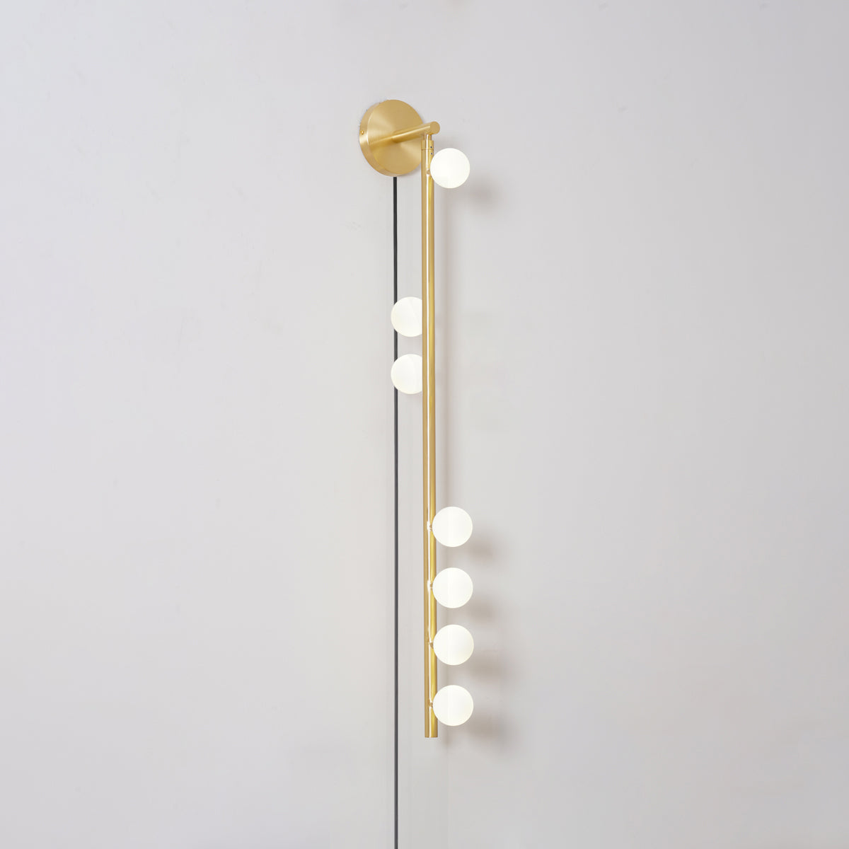 Brass Glass Tube Plug-in Wall Lamp - view 8