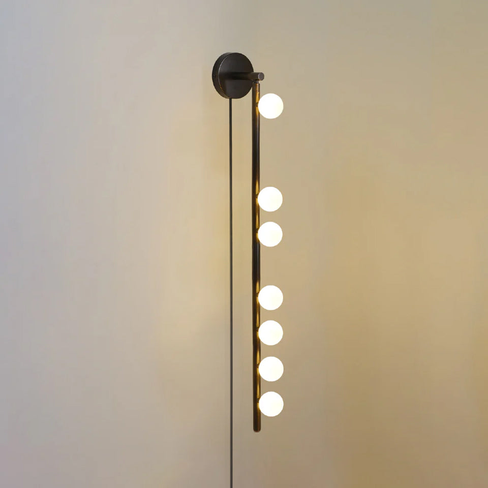 Brass Glass Tube Plug-in Wall Lamp - view 7