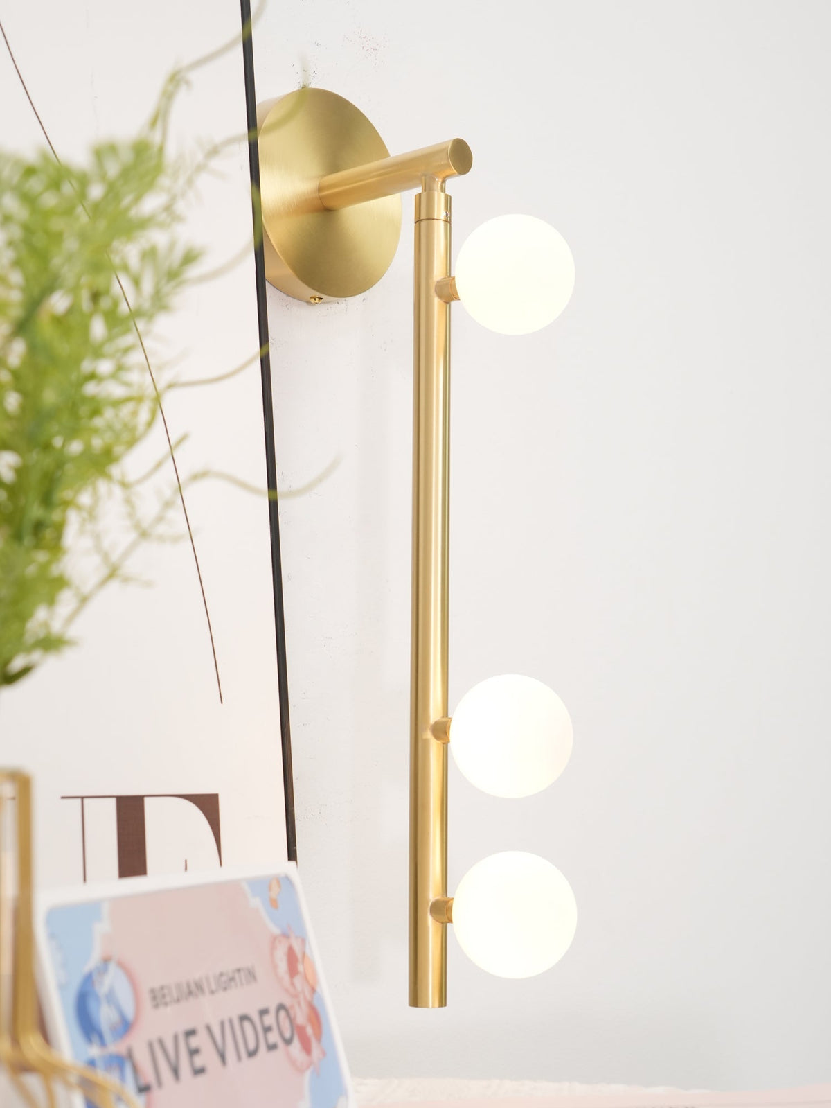 Brass Glass Tube Plug-in Wall Lamp - view 56