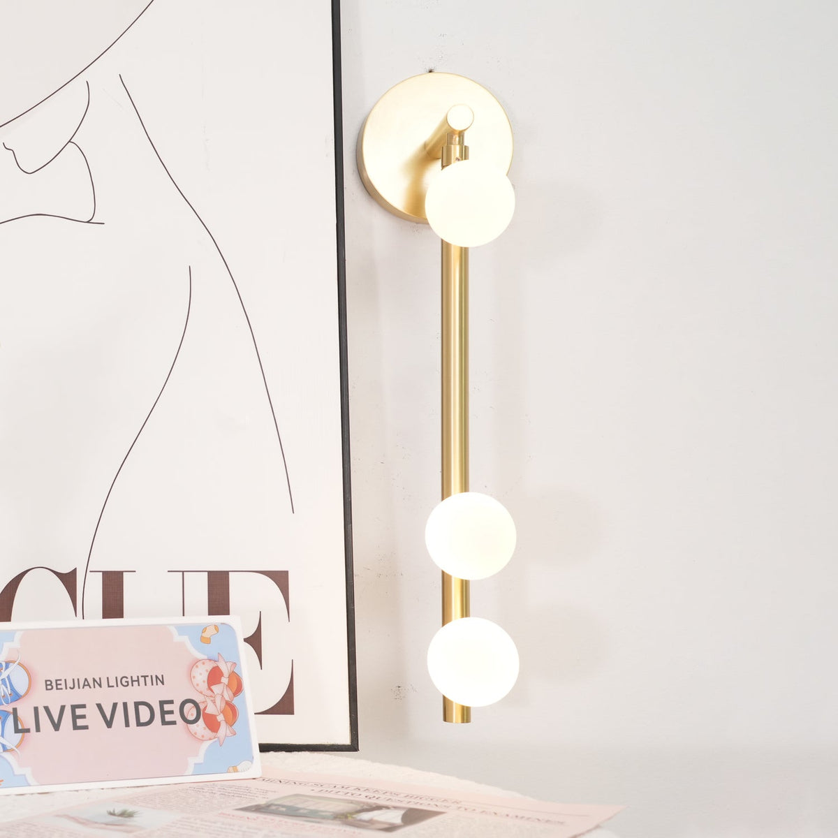 Brass Glass Tube Plug-in Wall Lamp - view 24