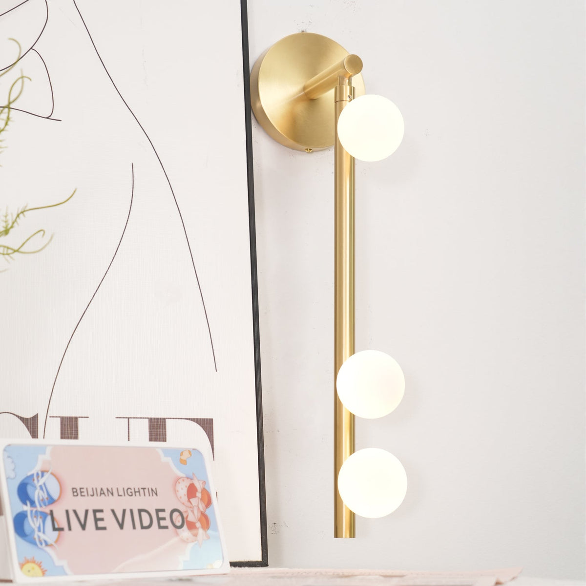 Brass Glass Tube Plug-in Wall Lamp - view 54