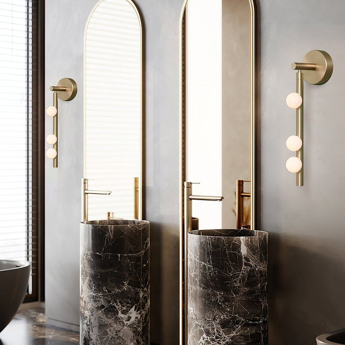 Brass Glass Tube Plug-in Wall Lamp - view 105