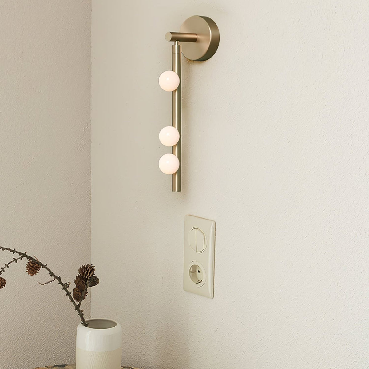 Brass Glass Tube Plug-in Wall Lamp - view 101