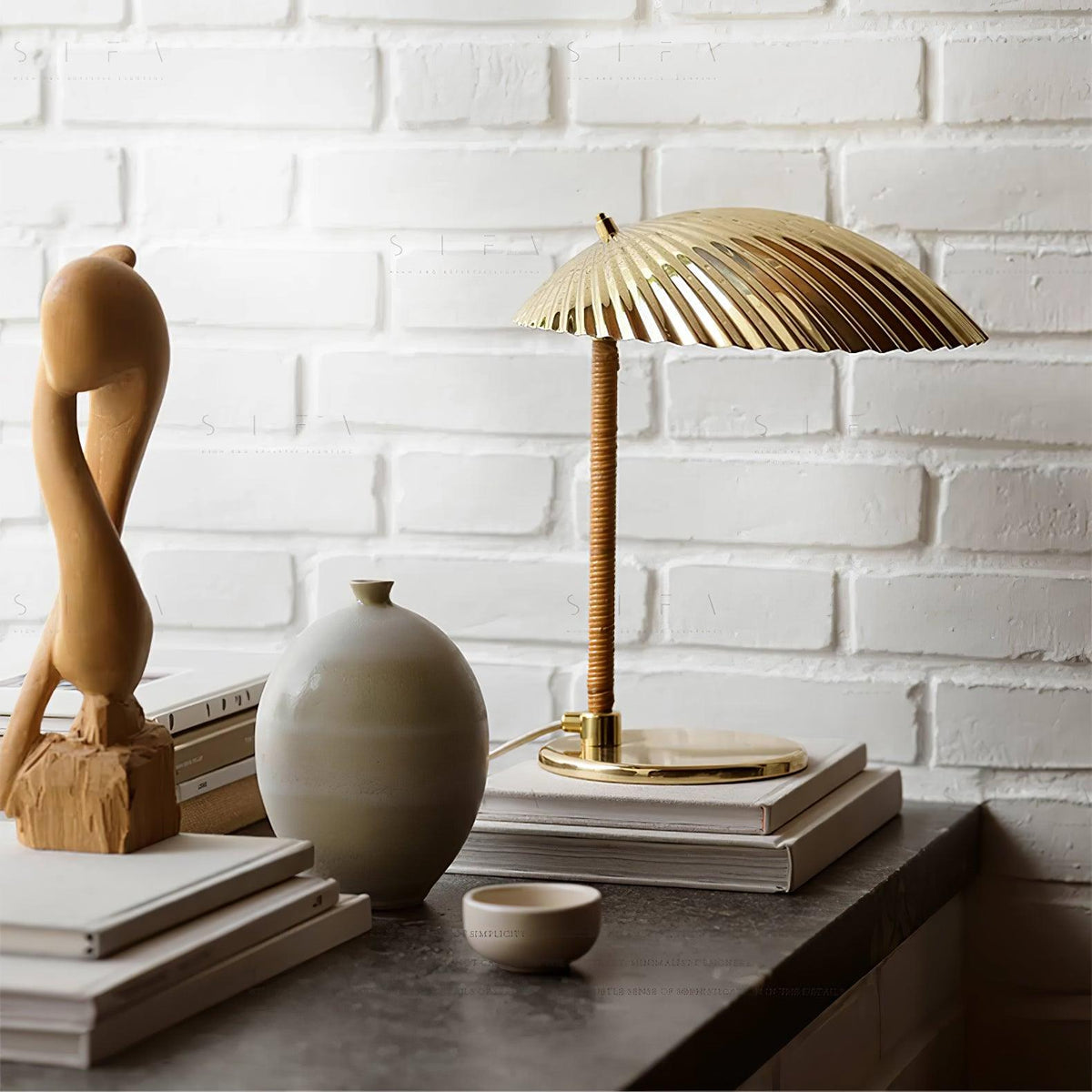 Brass Shell Table Lamp - view 10